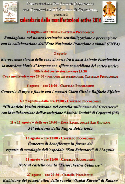Programma estate 2016